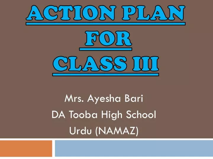 action plan for class iii