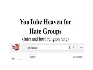 YouTube Heaven for Hate Groups (Inter and Intra religion hate )