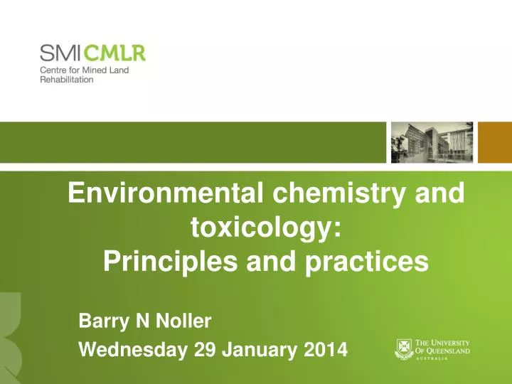 environmental chemistry and toxicology principles and practices