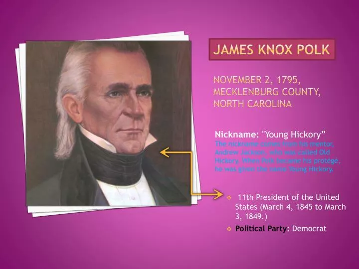 james knox polk november 2 1795 mecklenburg county north carolina