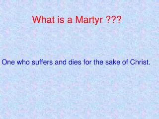 what is a martyr