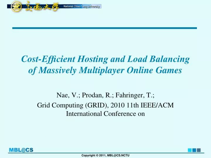 cost ef cient hosting and load balancing of massively multiplayer online games