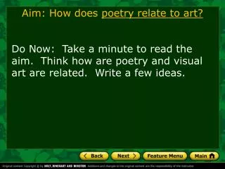 Aim: How does poetry relate to art?