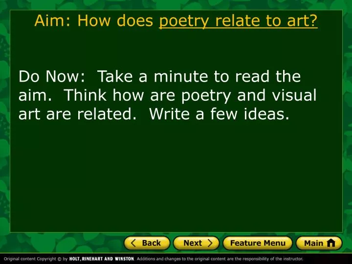 aim how does poetry relate to art