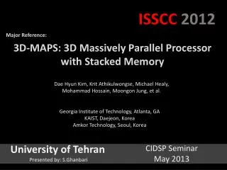 3D-MAPS: 3D Massively Parallel Processor with Stacked Memory