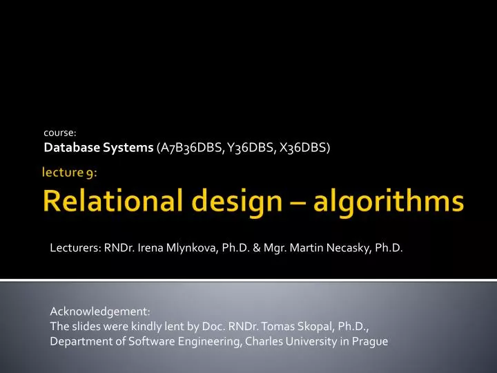 course database systems a7b36dbs y36dbs x36dbs