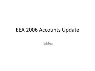 EEA 2006 Accounts Update
