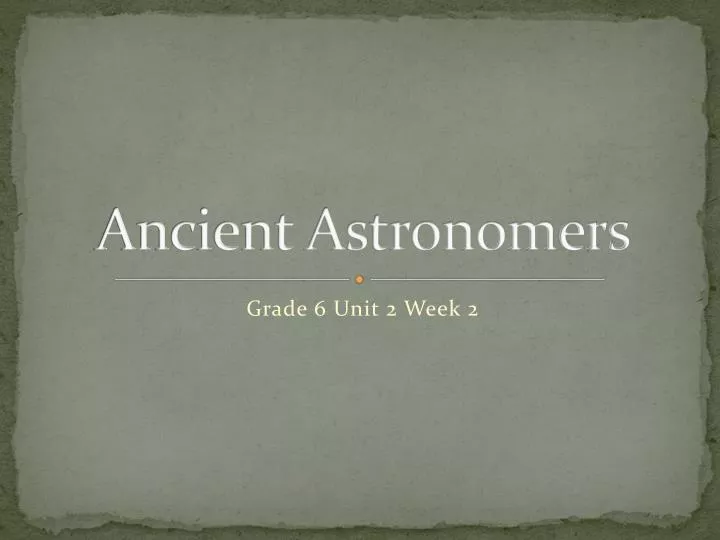 ancient astronomers