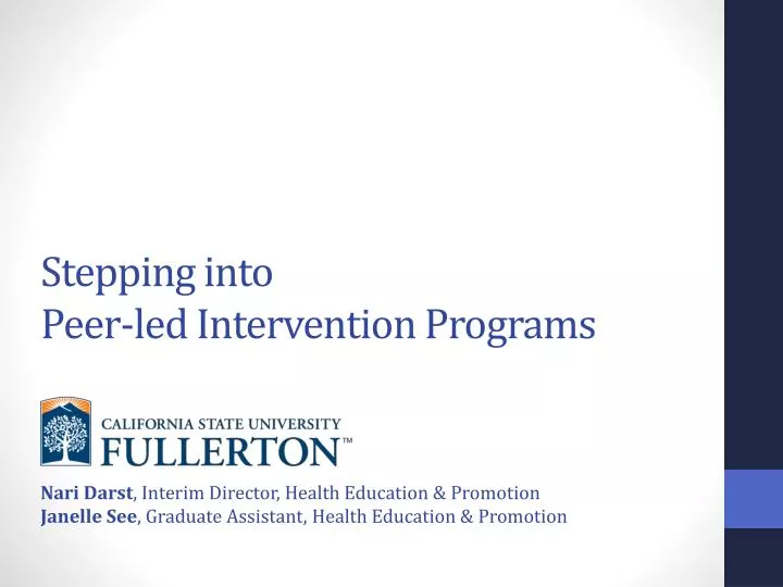 stepping into peer led intervention programs