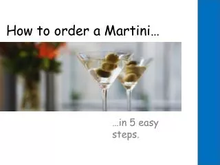 How to order a Martini…