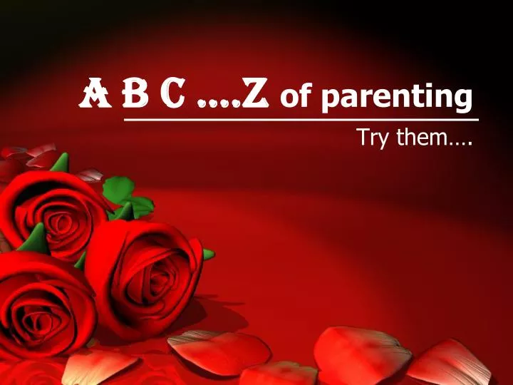 a b c z of parenting