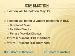 Icev ELECTION