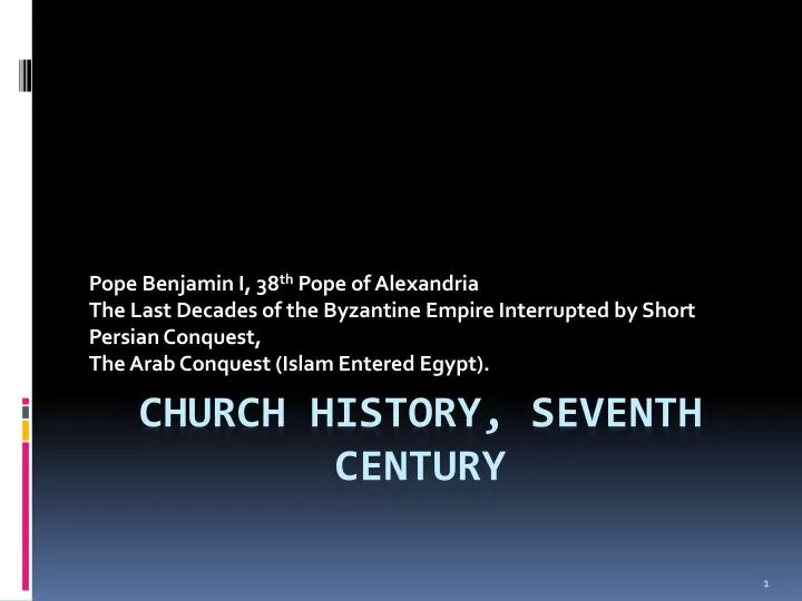 church history seventh century