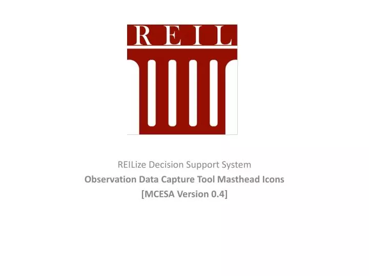 reilize decision support system observation data capture tool masthead icons mcesa version 0 4
