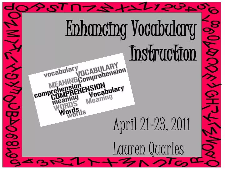 enhancing vocabulary instruction