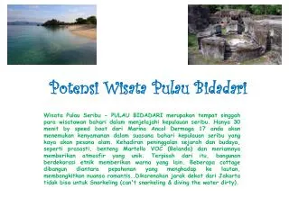 Potensi Wisata Pulau Bidadari