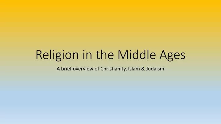 religion in the middle ages