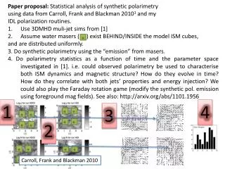 Paper proposal: Statistical analysis of synthetic polarimetry