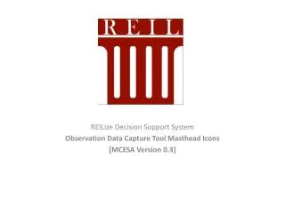 REILize Decision Support System Observation Data Capture Tool Masthead Icons
