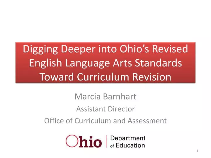 digging deeper into ohio s revised english language arts standards toward curriculum revision