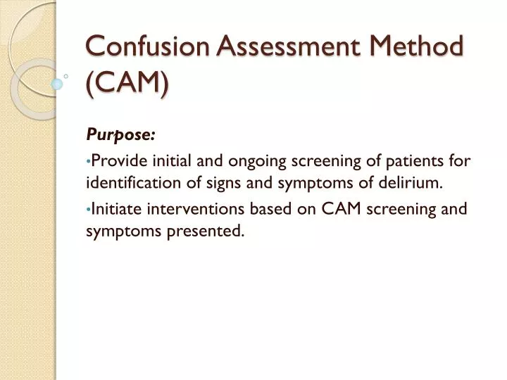 confusion assessment method cam
