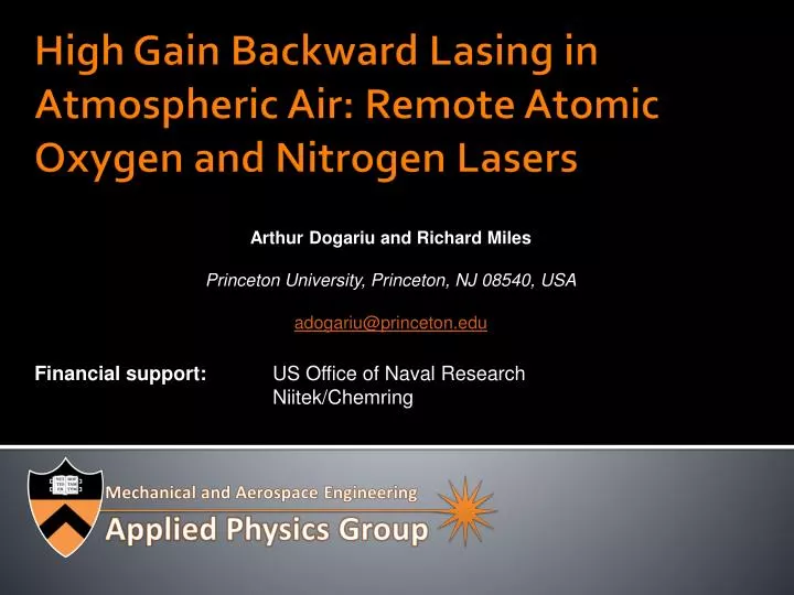 high gain backward lasing in atmospheric air remote atomic oxygen and nitrogen lasers