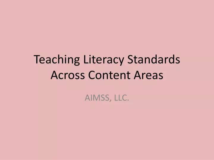 teaching literacy standards across content areas