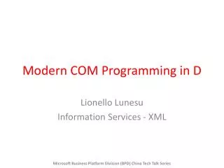 Modern COM Programming in D