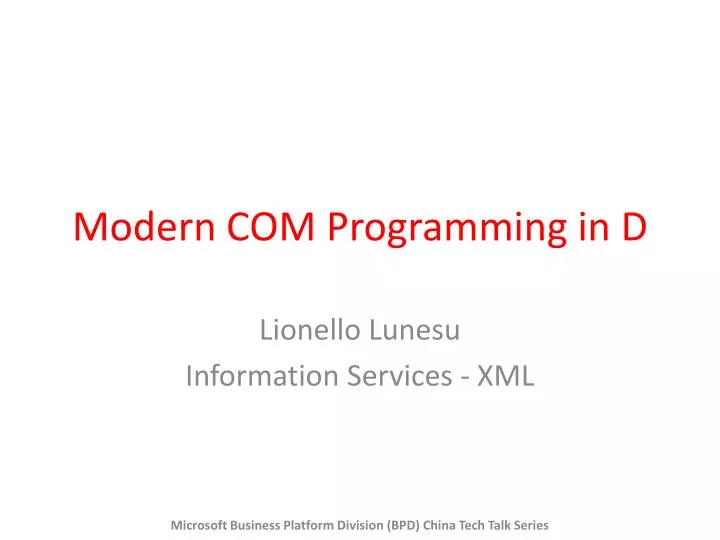 modern com programming in d