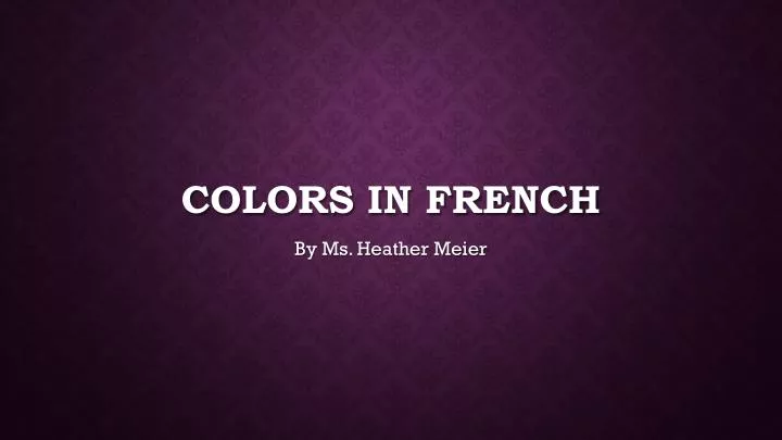 colors in french