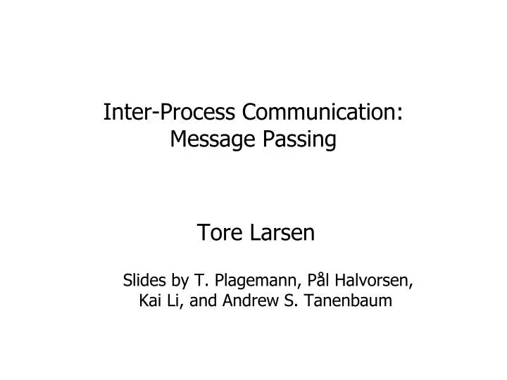 inter process communication message passing