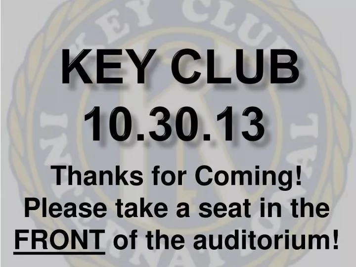 key club 10 30 13