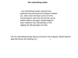 non rebreathing masker