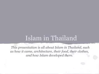 Islam in Thailand