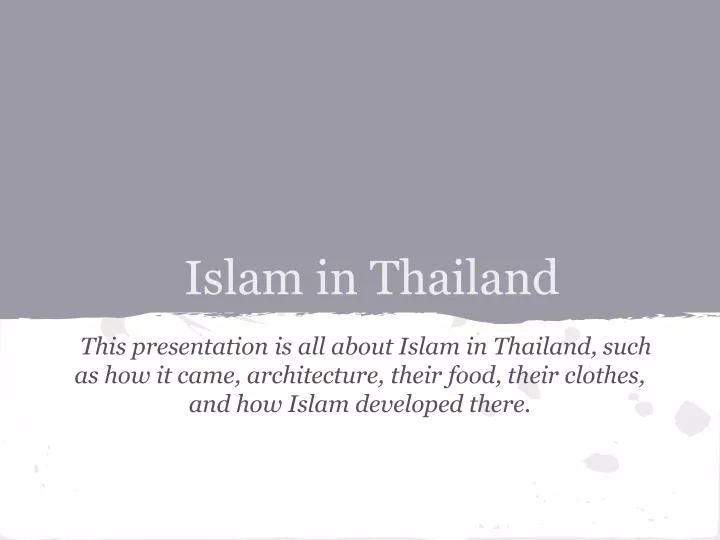 islam in thailand