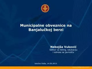 Municipalne obveznice na Banjalučkoj berzi