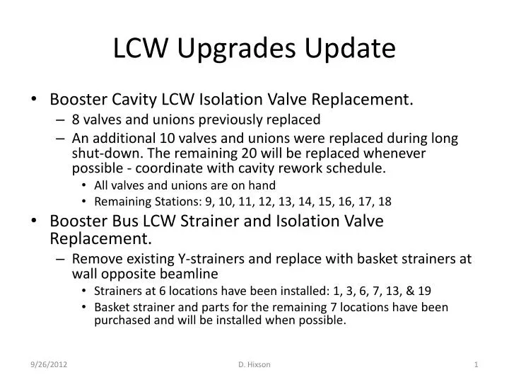 lcw upgrades update