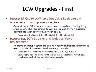 LCW Upgrades - Final