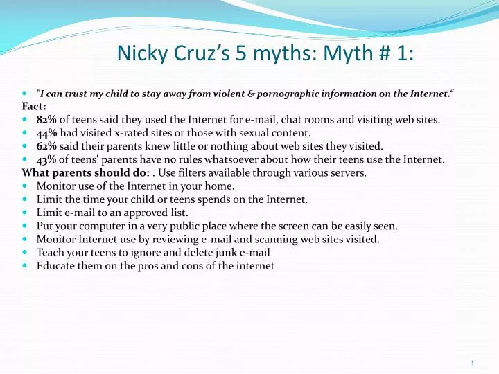nicky cruz s 5 myths myth 1