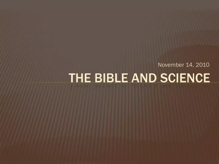 the bible and science