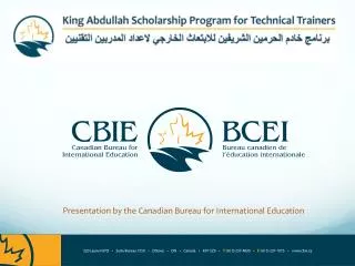 Presentation by the Canadian Bureau for International Education