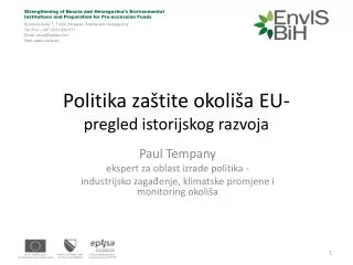 Politika zaštite okoliša EU- pregled istorijskog razvoja