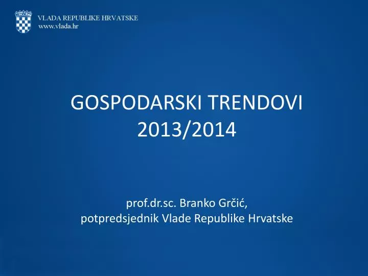 gospodarski trendovi 2013 2014