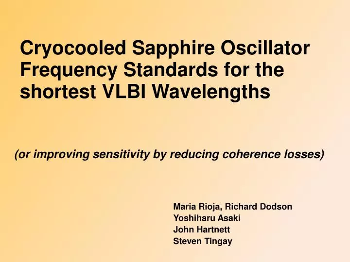 cryocooled sapphire oscillator frequency standards for the shortest vlbi wavelengths