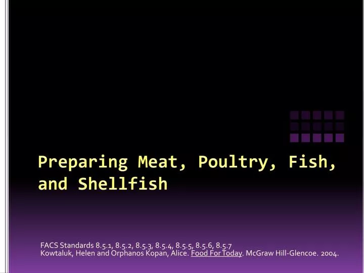 preparing meat poultry fish and shellfish