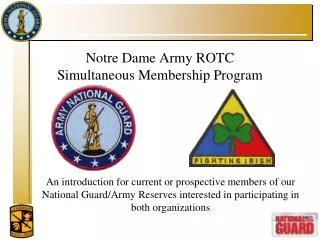 Notre Dame Army ROTC Simultaneous Membership Program