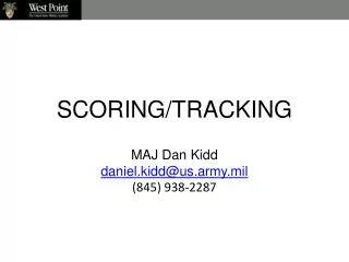SCORING/TRACKING MAJ Dan Kidd daniel.kidd@us.army.mil (845) 938-2287