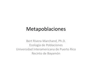 Metapoblaciones