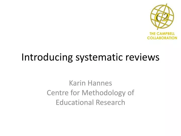 introducing systematic reviews