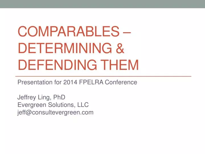 comparables determining defending them